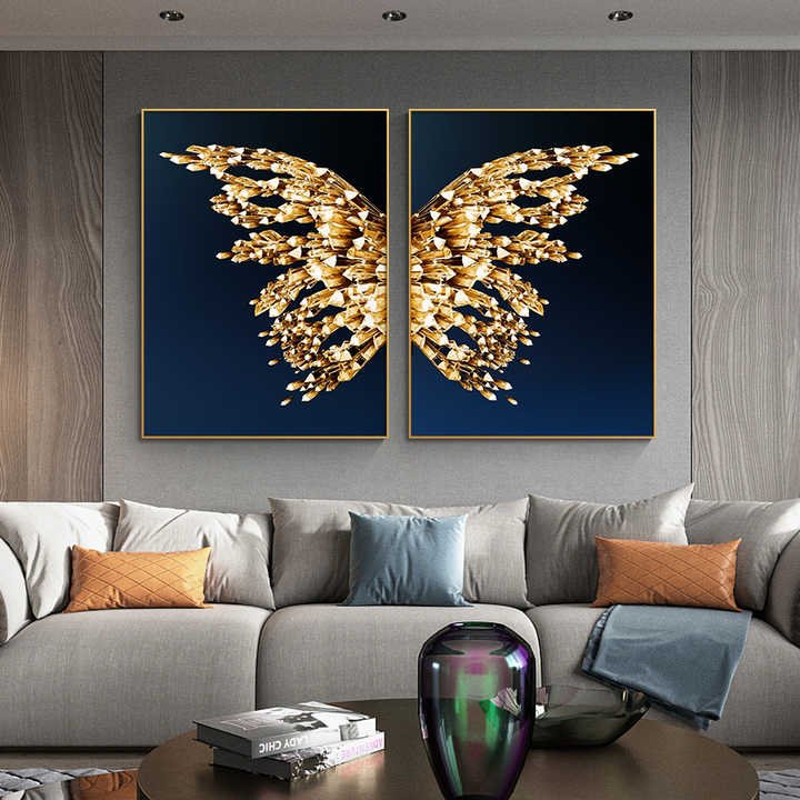 Nordic Gold Butterfly Crystal Poster